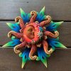Floral sun and Moon Metal wall art