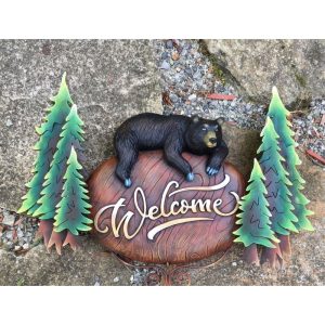 Welcome Sign with Black Bear