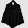 Bonfire Cable Knit Poncho by Simply Noelle Shown in Black Bonfire Cable Knit Poncho by Simply Noelle Fashion