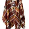 Photo of fall hooded warp in burgundy plaid color Simply Noelle Cozy Hooded Wrap - Burgundy Color