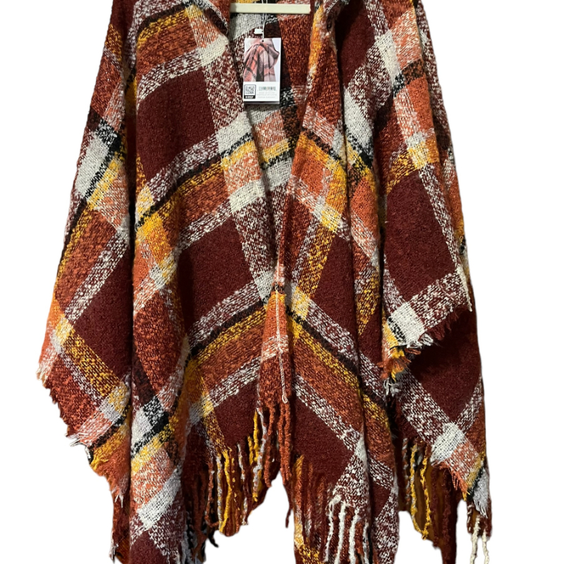 Simply Noelle Cozy Hooded Wrap - Burgundy Color