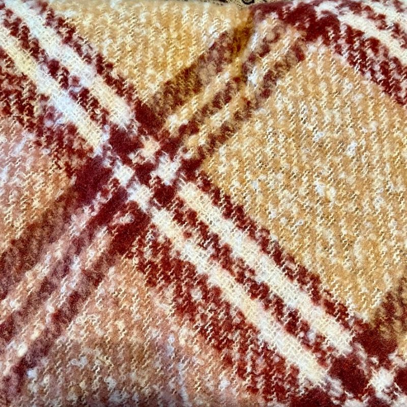 Simply Noelle Thick Plaid Poncho Burgandy Color Swatch