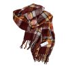 Simply Noelle cozy plaid scarf in burgundy
