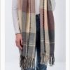 Large Plaid Scarf wrap by Simply Noelle with fringe.