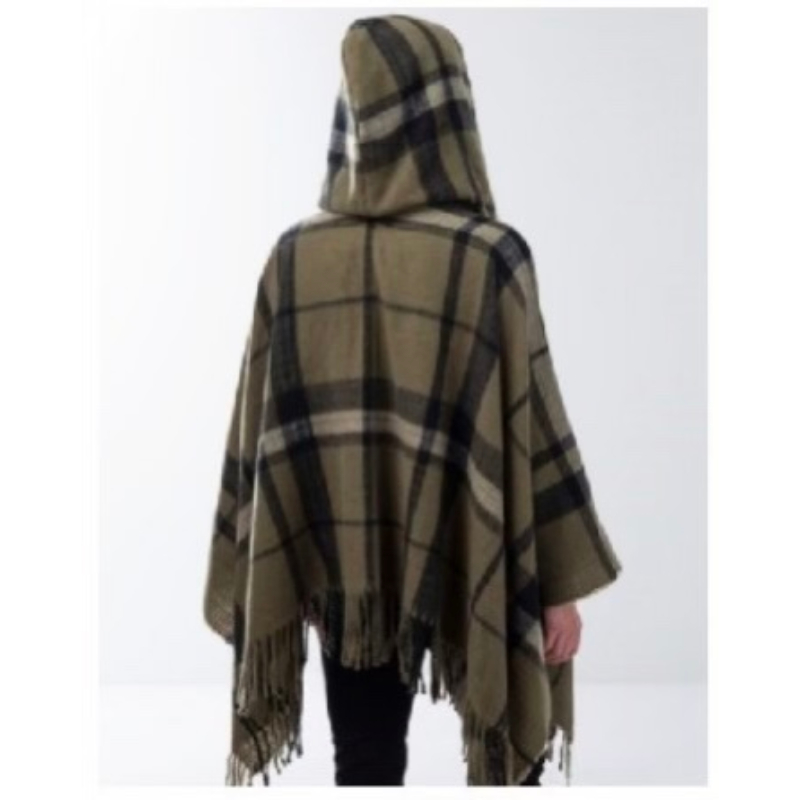 Windowpane Plaid Hooded Wrap by Simply Noelle